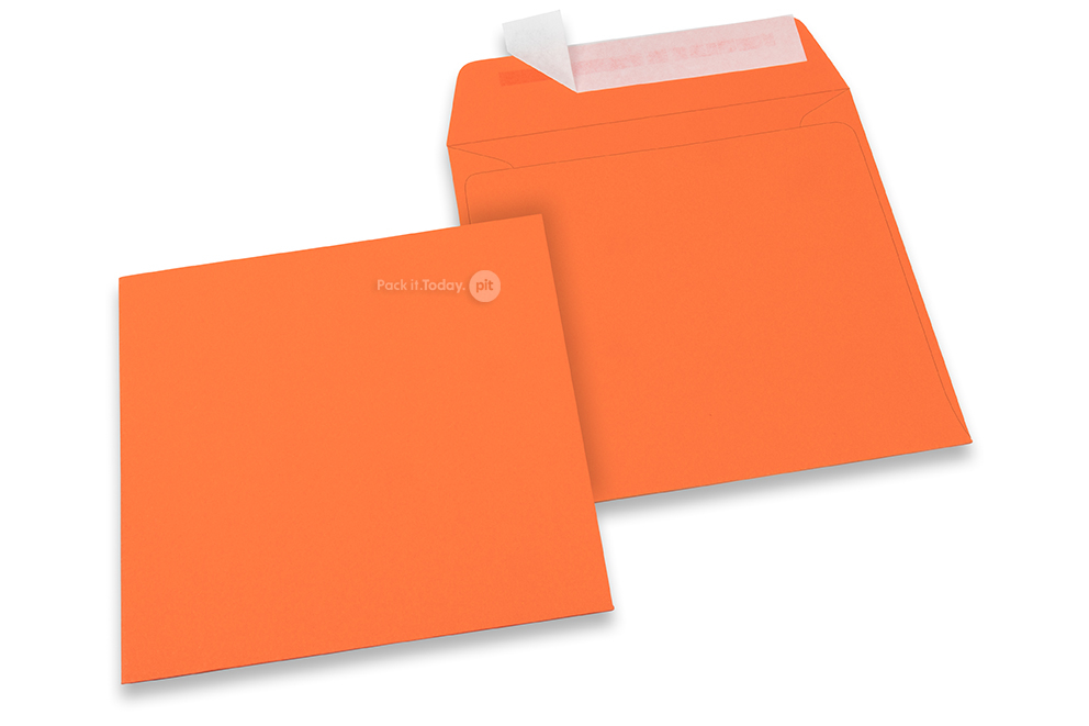 Farbige Kuverts Papier - Orange, 160 x 160 mm