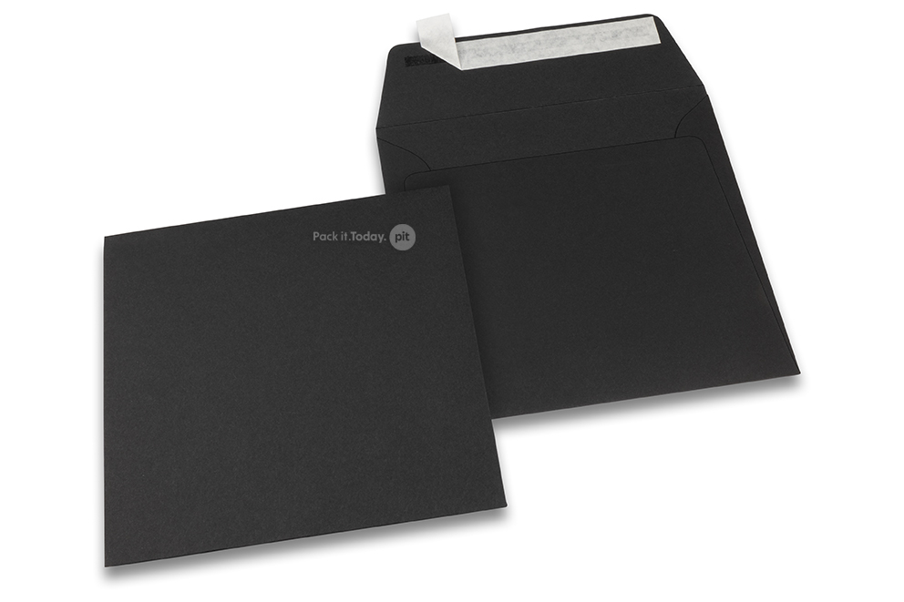 Farbige Kuverts Papier - Schwarz, 160 x 160 mm