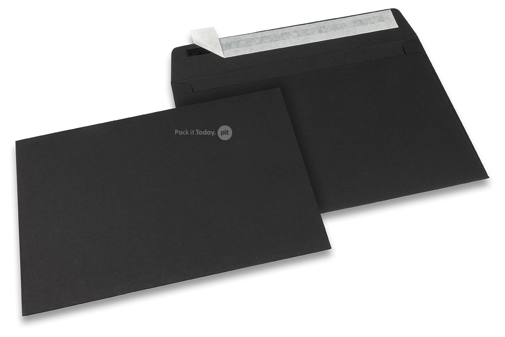 Farbige Kuverts Papier - Schwarz, 162 x 229 mm