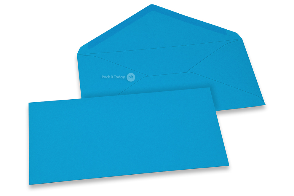 Farbige Kuverts  für Glückwunschkarten  - Meerblau, 110 x 220 mm