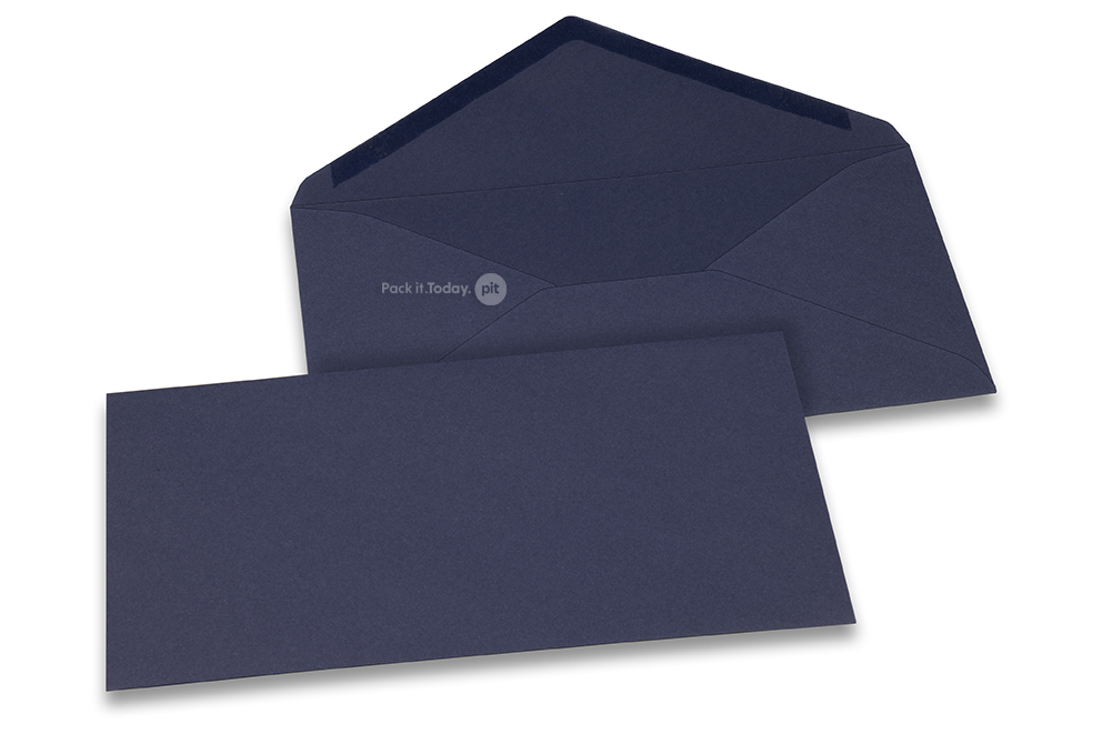 Farbige Kuverts  für Glückwunschkarten - Dunkelblau, 110 x 220 mm