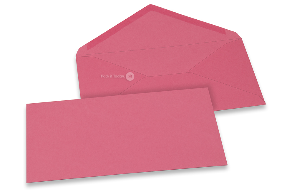 Farbige Kuverts  für Glückwunschkarten  - Rosa, 110 x 220 mm