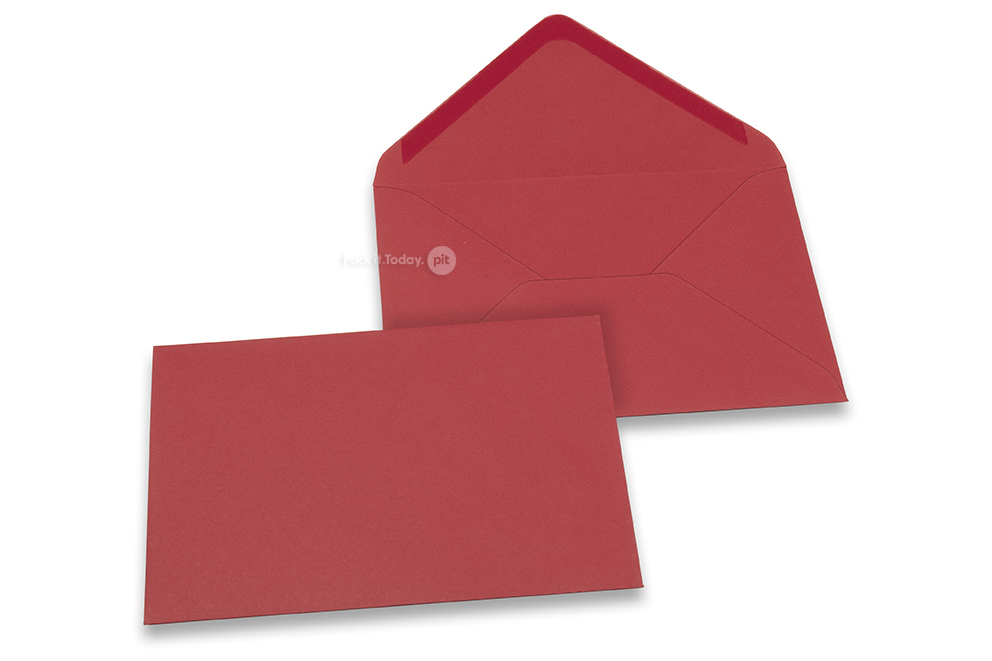 Farbige Kuverts  für Glückwunschkarten  - Dunkelrot, 114 x 162 mm
