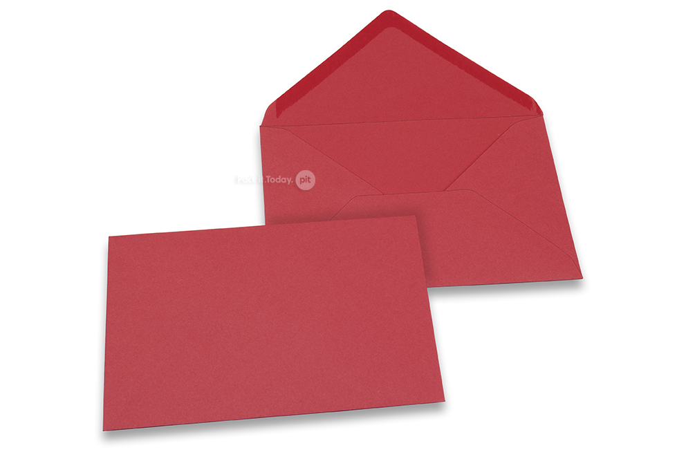 Farbige Kuverts  für Glückwunschkarten - Rot, 114 x 162 mm