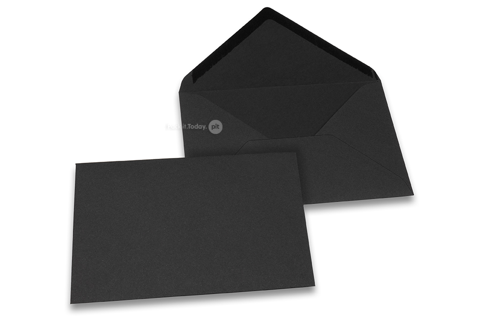 Farbige Kuverts  für Glückwunschkarten - Schwarz, 114 x 162 mm