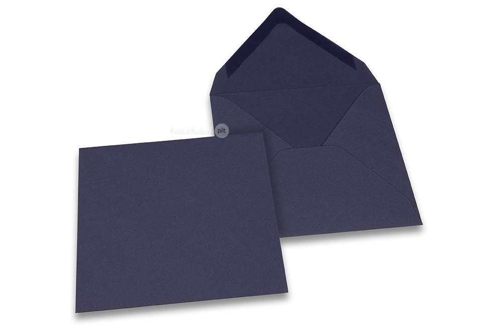 Farbige Kuverts  für Glückwunschkarten - Dunkelblau, 155 x 155 mm