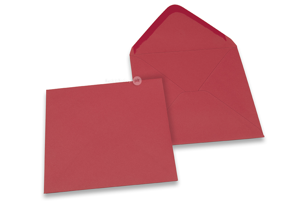 Farbige Kuverts  für Glückwunschkarten  - Dunkelrot 155 x 155 mm