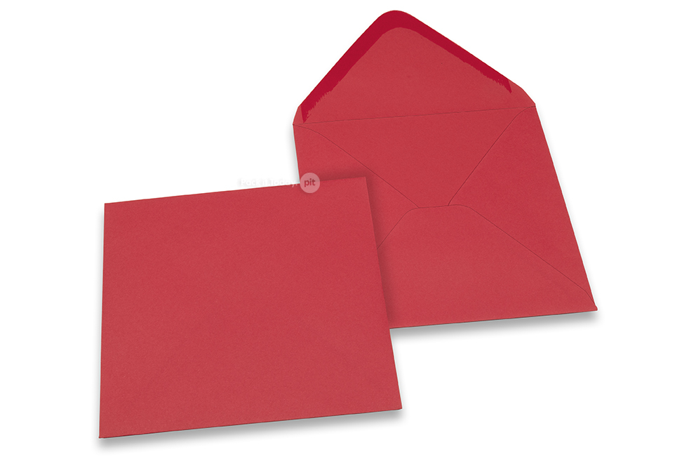Farbige Kuverts  für Glückwunschkarten  - Rot, 155 x 155 mm