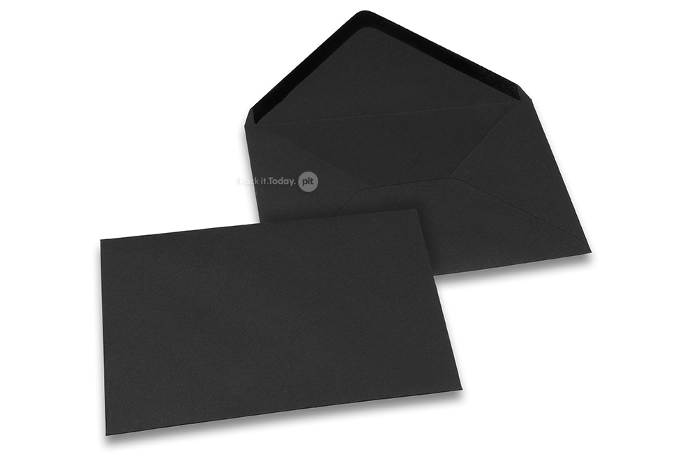 Farbige Kuverts  für Glückwunschkarten - Schwarz, 125 x 175 mm