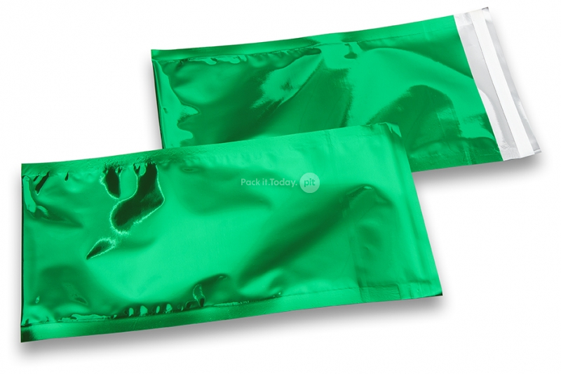 Grüne Metallic Folienkuverts - 114 x 229 mm