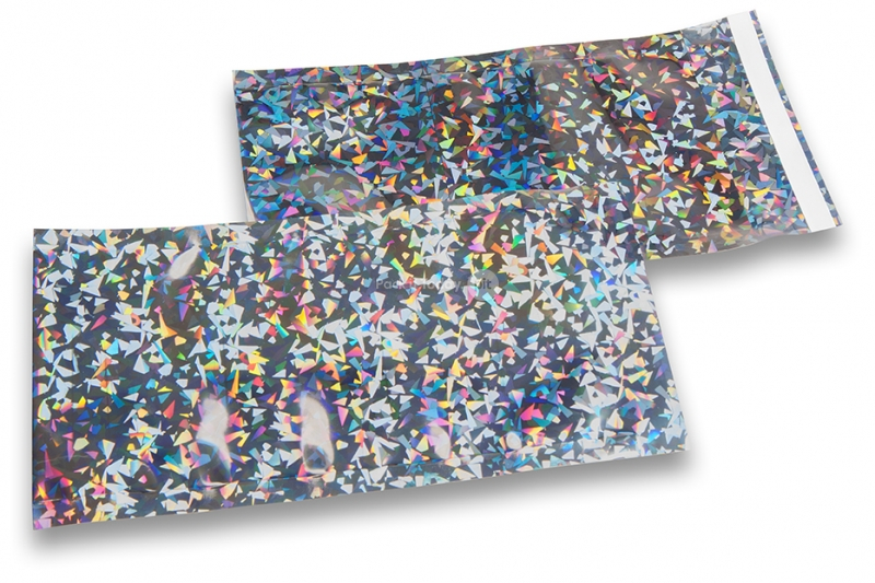 Silberne Holografische Metallic Folienkuverts - 114 x 229 mm
