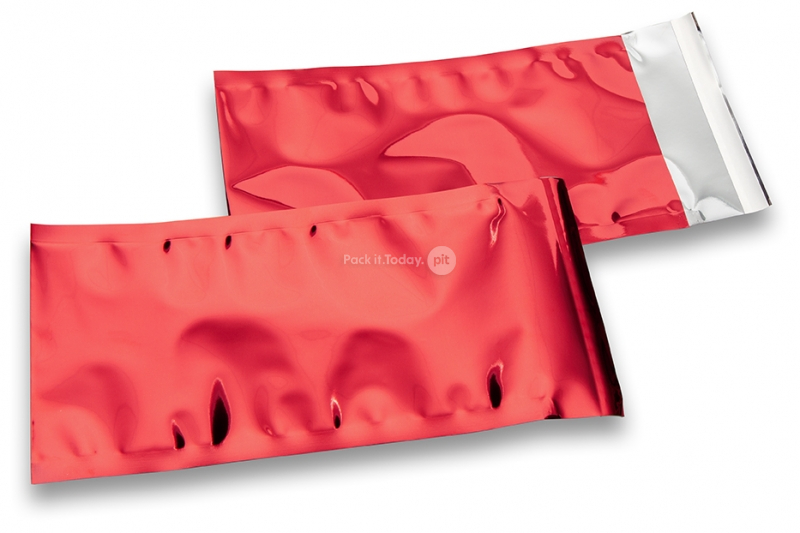 Rote Metallic Folienkuverts - 114 x 229 mm