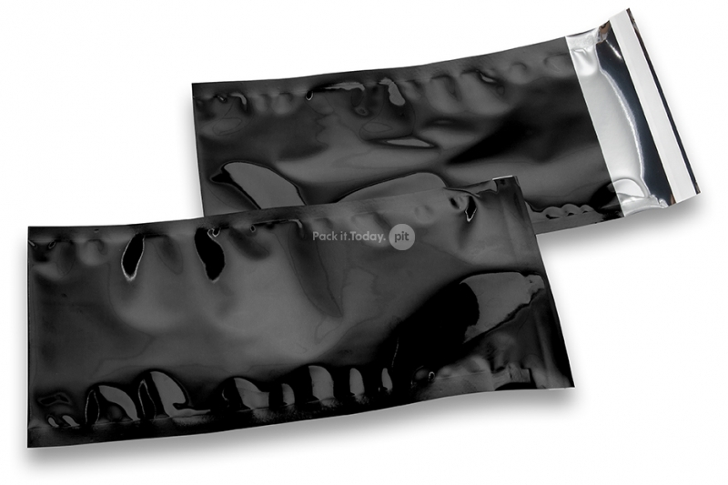 Schwarze  Metallic Folienkuverts - 114 x 229 mm