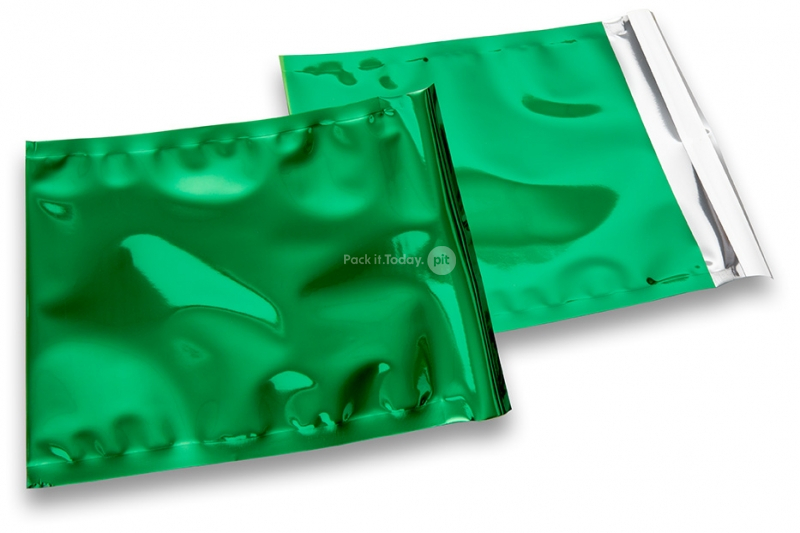 Grüne Metallic Folienkuverts - 165 x 165 mm