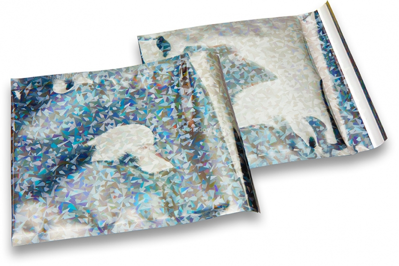 Silberne Holografische Metallic Folienkuverts - 165 x 165 mm