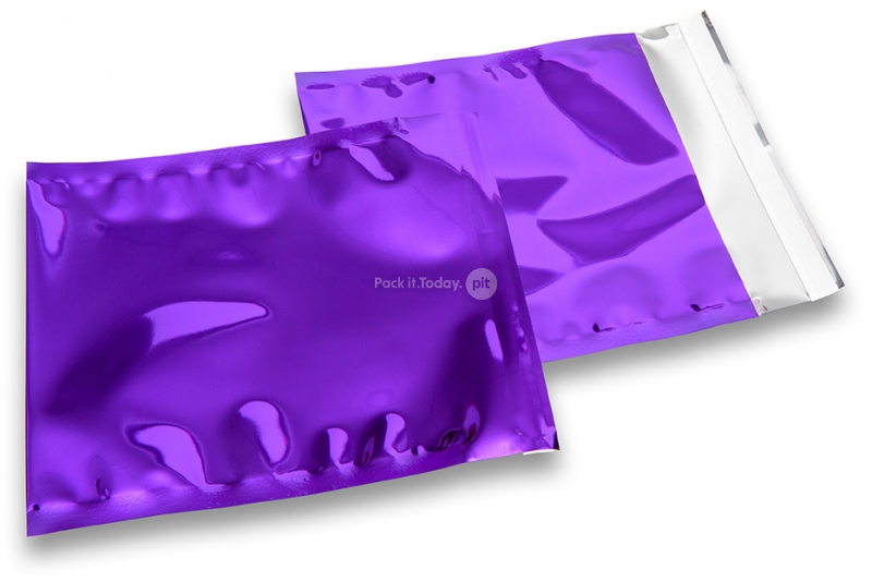 Lila Metallic Folienkuverts - 165 x 165 mm
