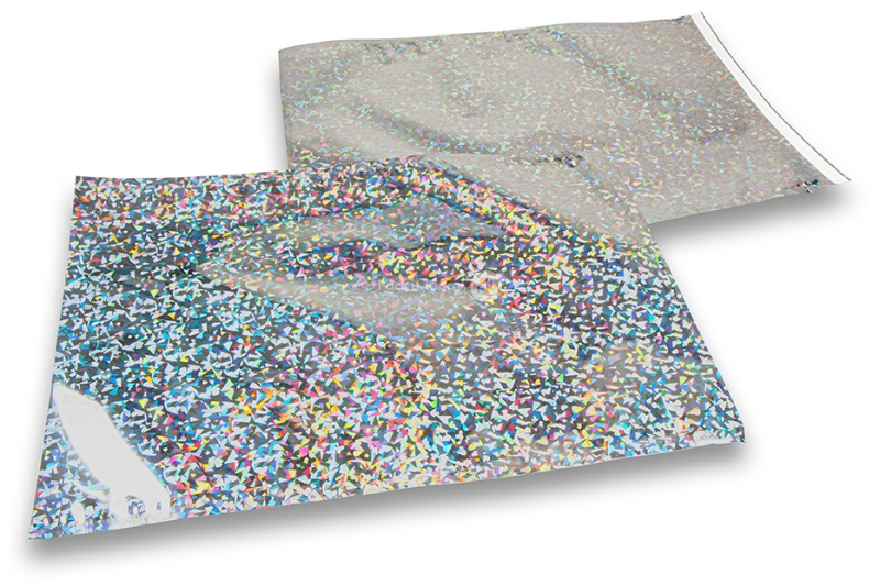 Silberne Holografische Metallic Folienkuverts - 229 x 324 mm