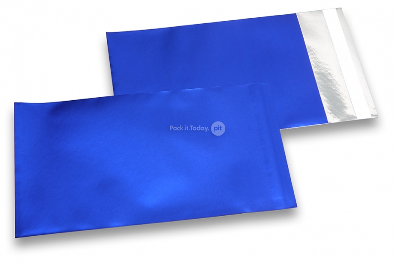 Dunkelblaue Folienkuverts matt metallic farbig - 114 x 162 mm