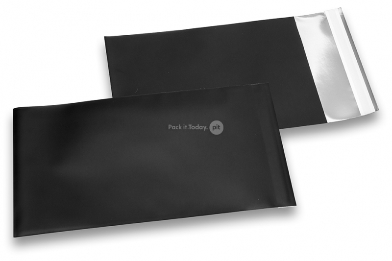 Schwarze Folienkuverts matt metallic farbig - 114 x 162 mm