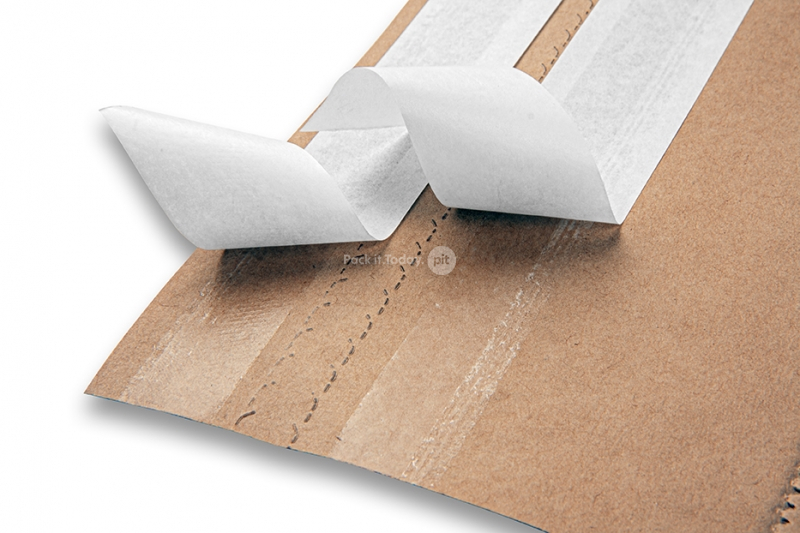 Versandtaschen Papier mit Selbstklebestreifen - Braun mit Doppelfixverschluss