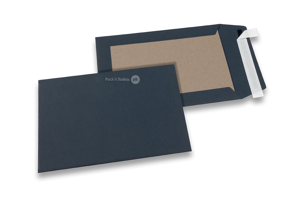 Papprückwandtaschen farbig - Dunkelblau, 162 x 229 mm