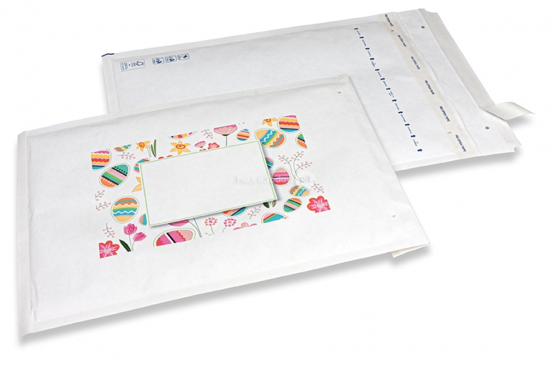 Weisse Luftpolstertaschen zu Ostern - Helle Farben