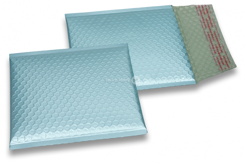 Luftpolstertaschen matt metallic umweltfreundlich - Eisblau 165 x 165 mm