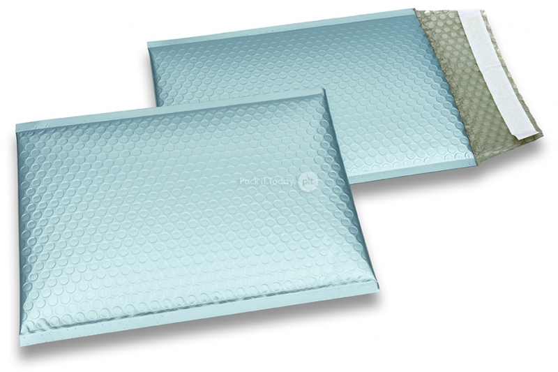 Luftpolstertaschen matt metallic umweltfreundlich - Eisblau 180 x 250 mm
