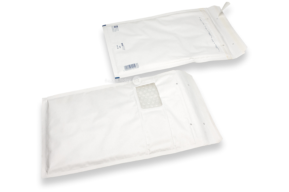 Luftpolstertaschen mit Fenster - 225 x 340 mm, Fenster links 55 x 90 mm, Fensterposition 15 mm von Links und 70 mm von Oben
