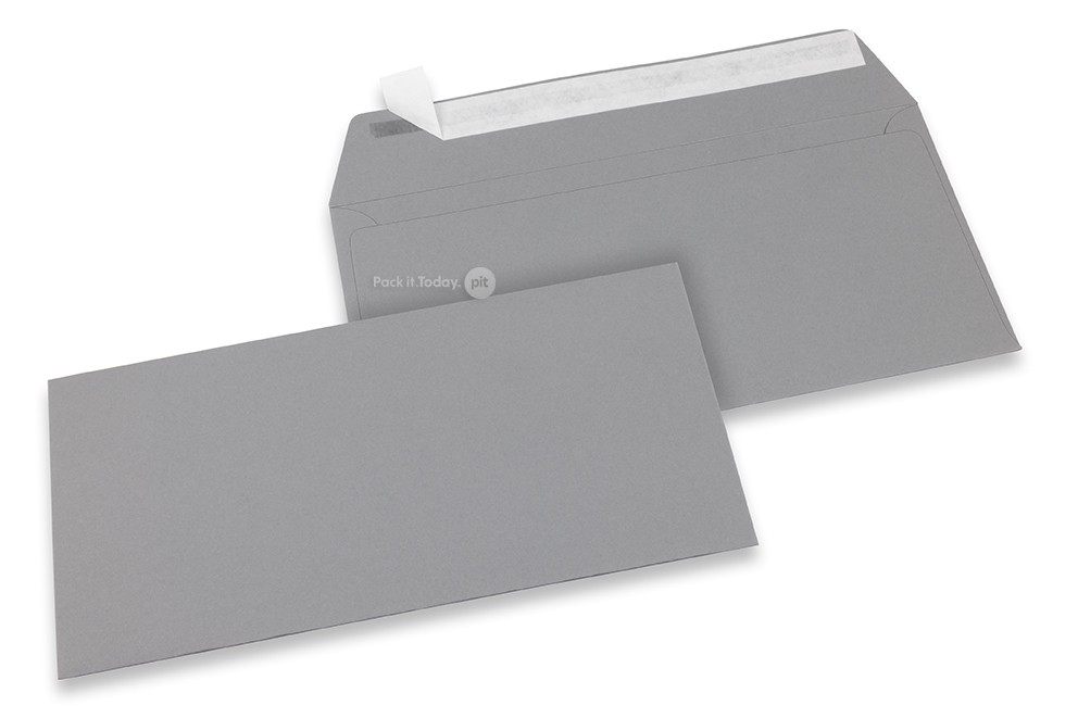 Farbige Kuverts Papier - Grau, 110 x 220 mm
