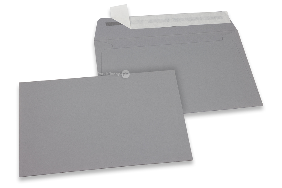 Farbige Kuverts Papier - Grau, 114 x 162 mm