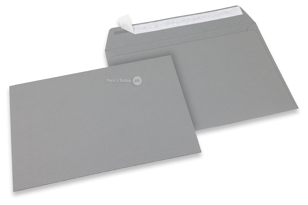 Farbige Kuverts Papier - Grau, 162 x 229 mm
