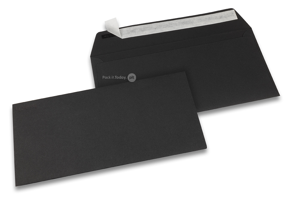 Farbige Kuverts Papier - Schwarz, 110 x 220 mm