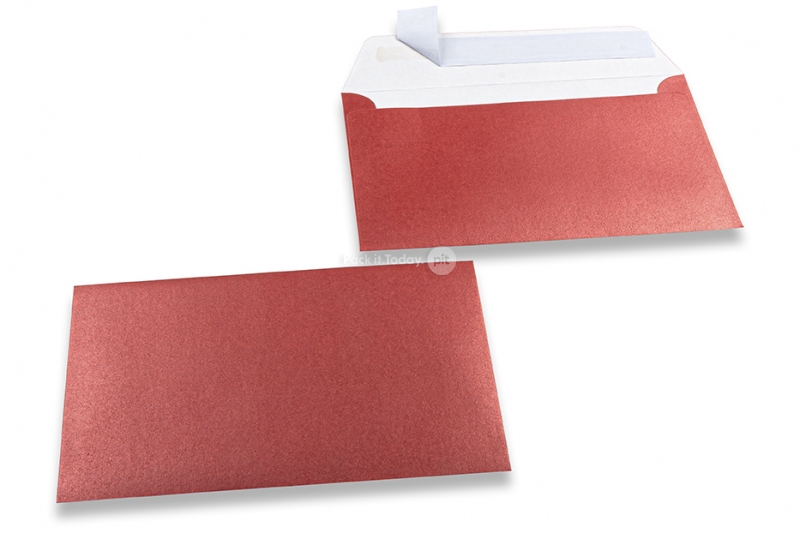 Rote Kuverts mit Perlmutteffekt - 114 x 162 mm