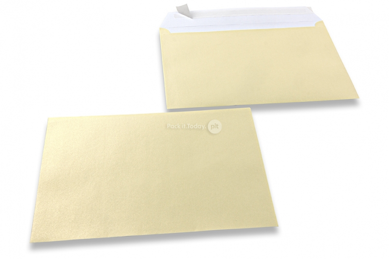 Champagnerfarbene Kuverts mit Perlmutteffekt - 162 x 229 mm