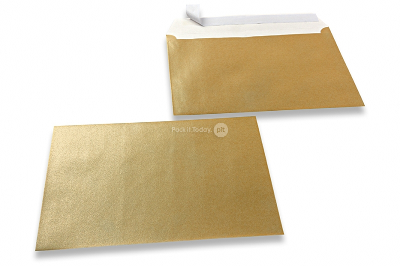 Goldene Kuverts mit Perlmutteffekt - 162 x 229 mm