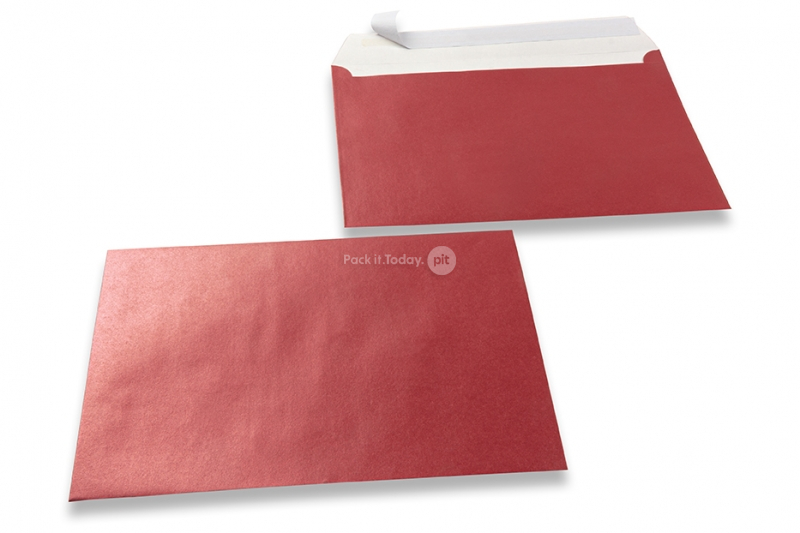 Rote Kuverts mit Perlmutteffekt - 162 x 229 mm