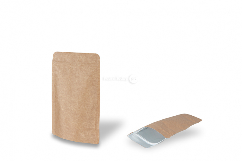 Standbodenbeutel Braun-Kraft - 130 x 225 x 70 mm, 500 ml