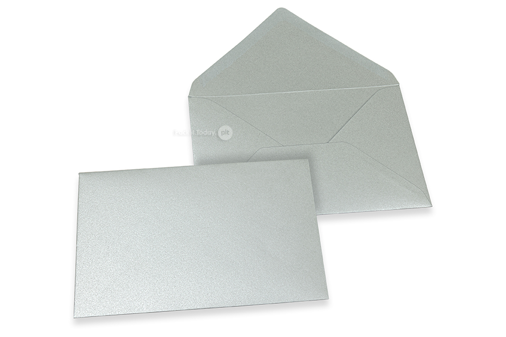 Farbige Kuverts für Glückwunschkarten - Silber metallic, 114 x 162 mm