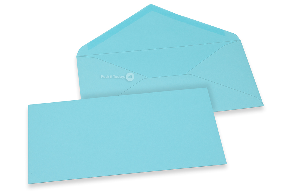 Farbige Kuverts für Glückwunschkarten - Himmelblau, 110 x 220 mm