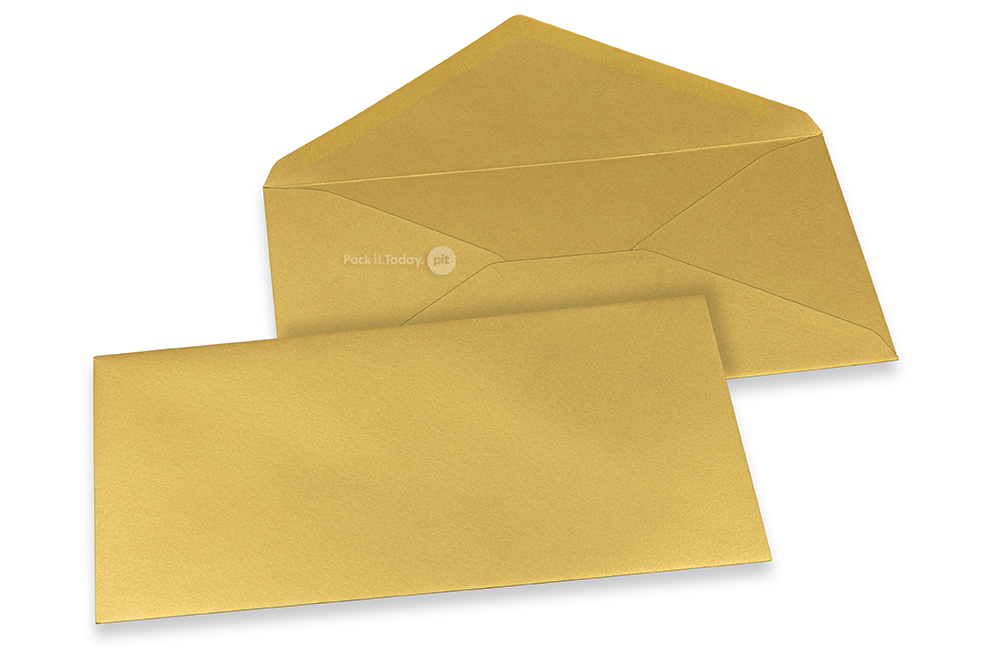 Farbige Kuverts für Glückwunschkarten - Gold metallic, 110 x 220 mm
