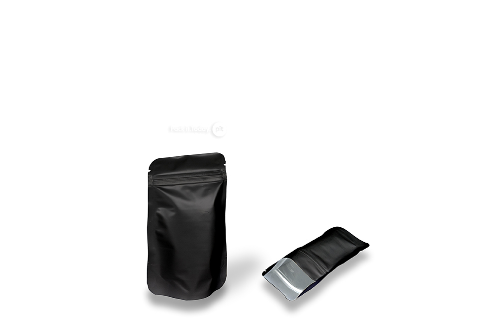 Standbodenbeutel matt Schwarz - 85 x 145 x 50 mm, 100 ml