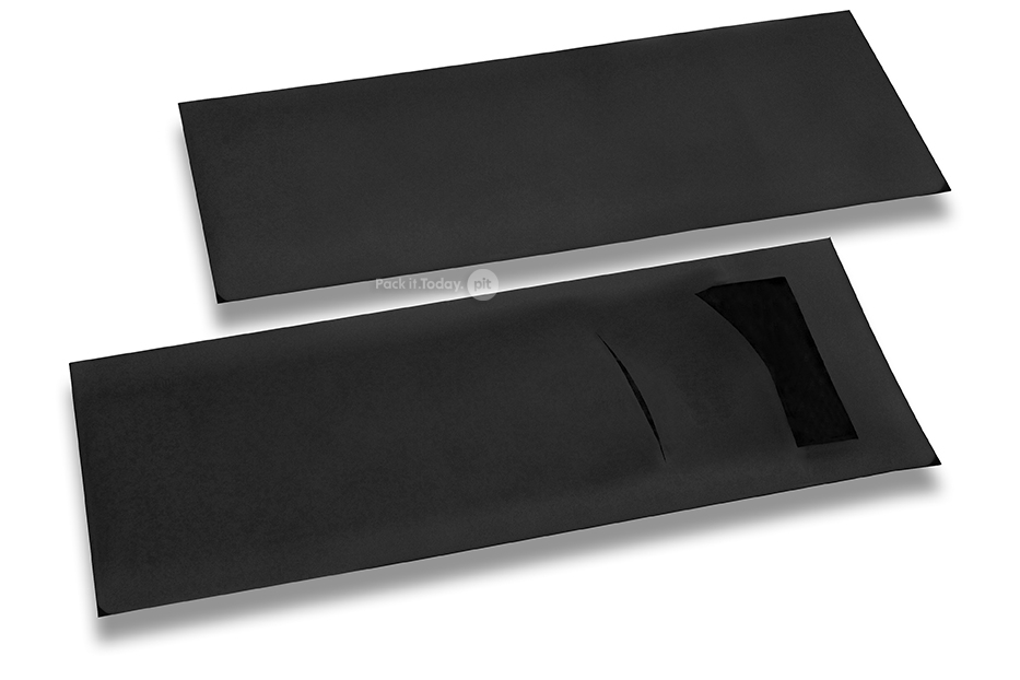 Bestecktasche Schwarz mit Besteckschnitt + Schwarz Papierserviette