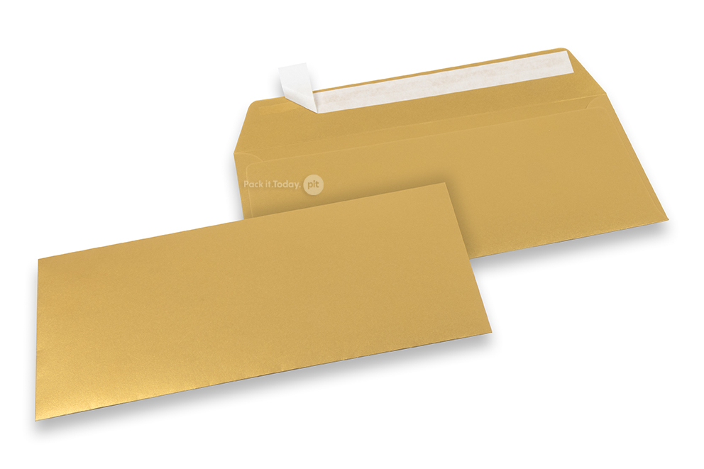 Farbige Kuverts Papier - Gold metallic, 110 x 220 mm