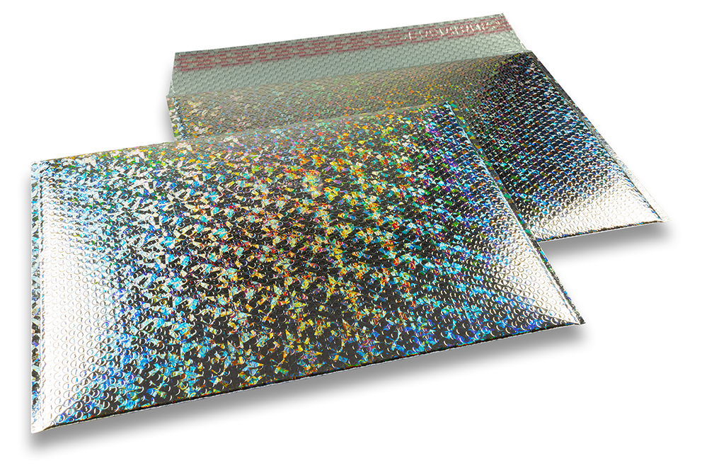 Luchtkussen enveloppen ECO metallic - zilver holografisch 320 x 425 mm
