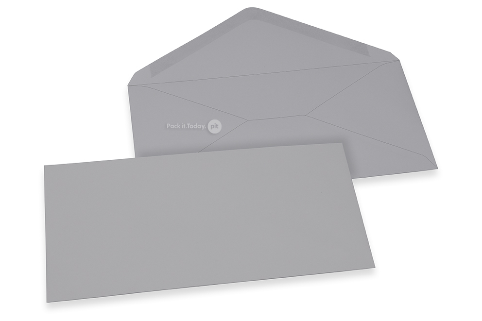Farbige Kuverts für Glückwunschkarten - Grau, 110 x 220 mm