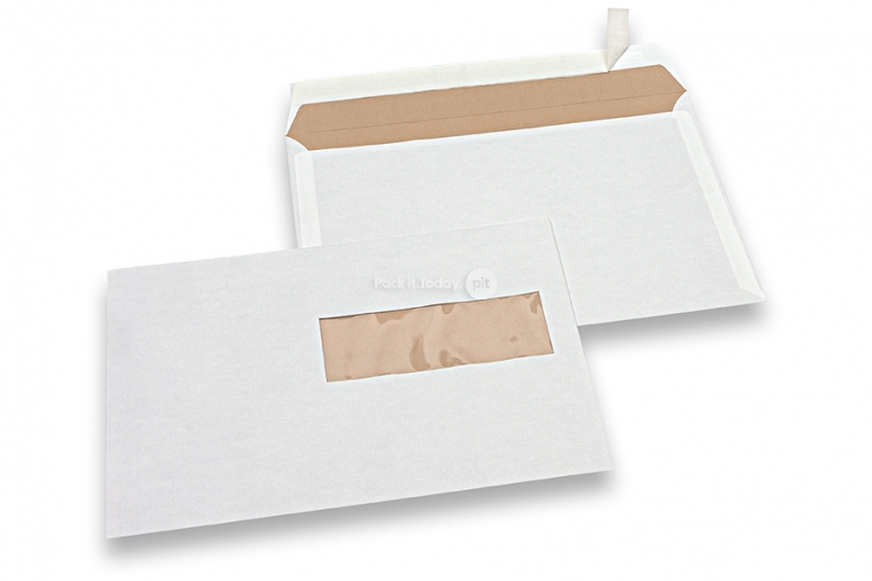 Fensterkuverts cremeweiss, 162 x 229 mm (C5), Fenster rechts 40 x 110 mm, Fensterposition 15 mm von Rechts und 72 mm von unten, 90 Gramm, ca. 7 Gramm pro Stück