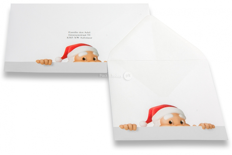 Grußkartenkuverts mit Weihnachtsmotiv - Weiß + Lugen
