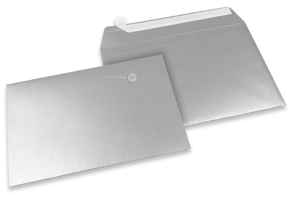 Farbige Kuverts Papier - Silber metallic, 162 x 229 mm