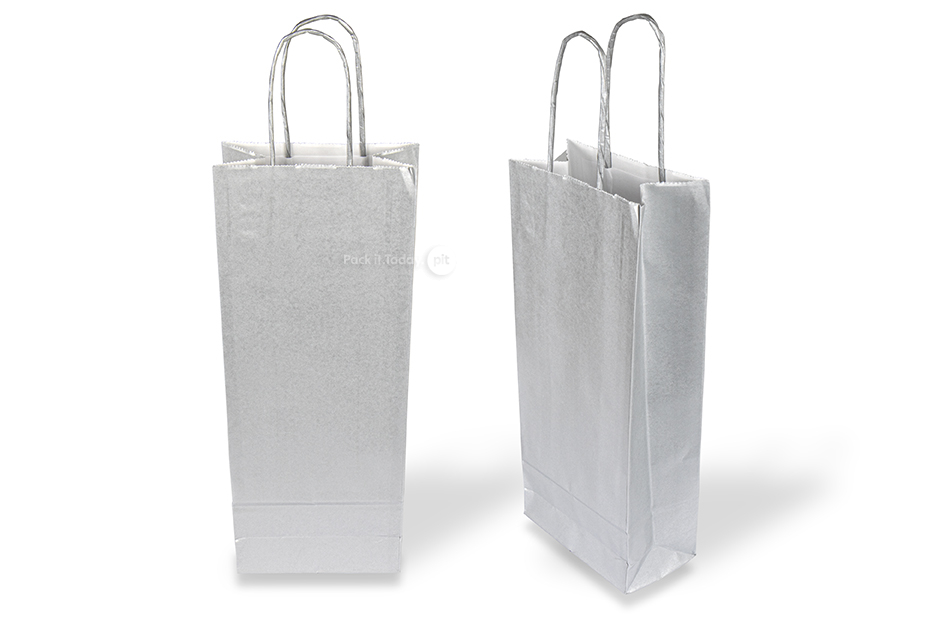 Papier Weintaschen - Silber